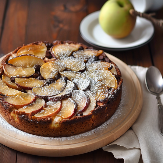 Una torta con frutta e zucchero.