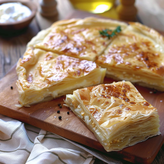 Pizza con formaggio e erbe.