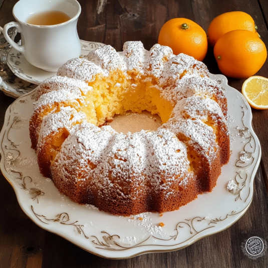 Una torta con frullato di limone.