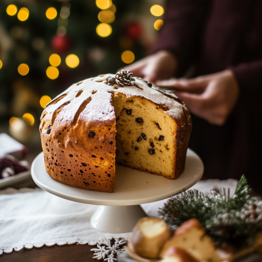 Una tavolata con un dolce a forma di cake.