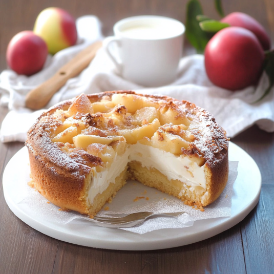 Un dolce con frutta e crema.