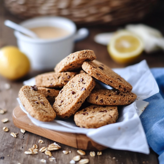 Un piatto con biscotti e una ciotola con crema.