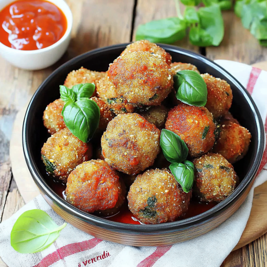 Un piatto di patate dolci con foglie di basilico.
