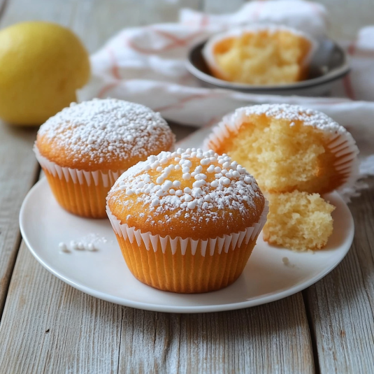 Piatti con polvere di zucchero.