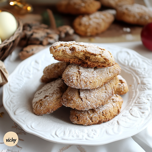 Un piatto con 10 biscotti di cannoli.