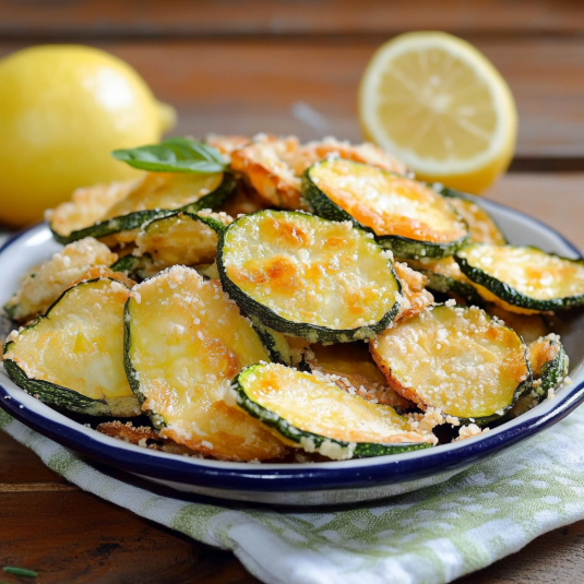 Piatti di zucchini croccanti con erbe.