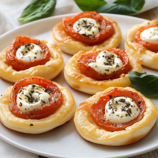Piatti con pomodori e formaggio.