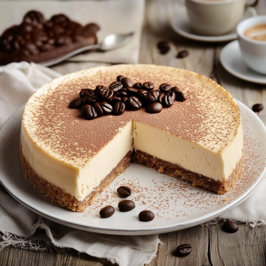 Una torta con crema e caffè.