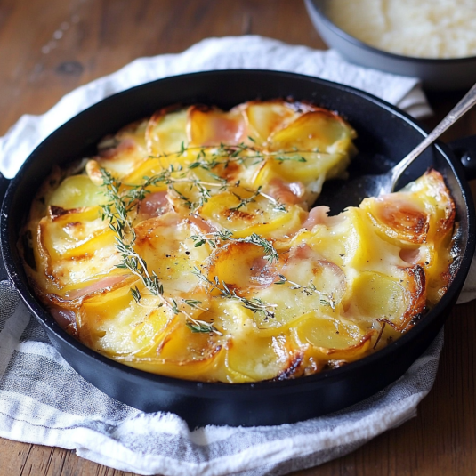 Un piatto di patate con verdure e formaggio.
