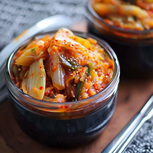 Vasi con salsa di verdure.