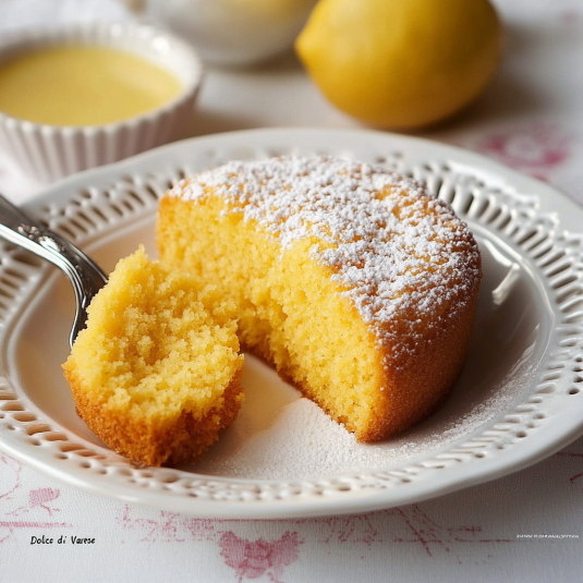 Una torta con frullato di limone.