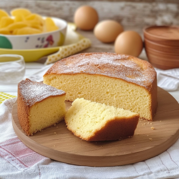 Una tavolata con un pane e uova.