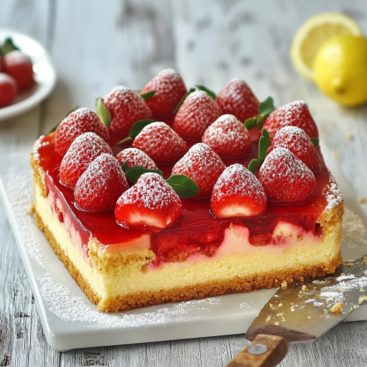 Un cake con frutta fresca.