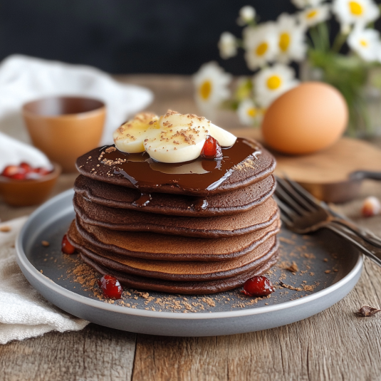 Un cake a forma di torre con crema e frutta.