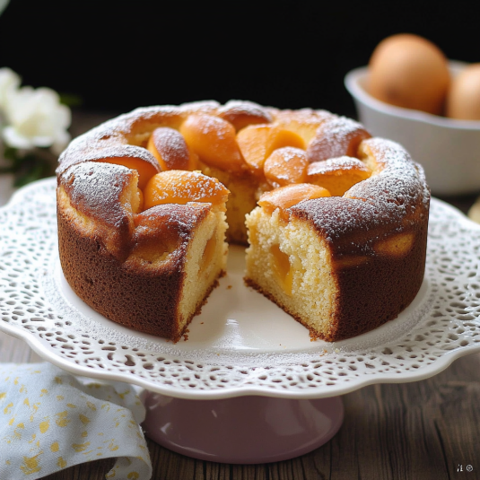 Torta con frutta e zucchero.