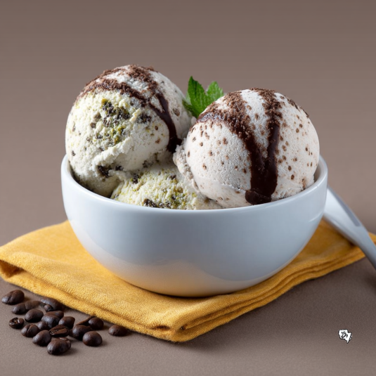 Un bicchiere di gelato con frullato di cacao e limone.