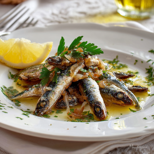 Piatti di pesce con le spezie.
