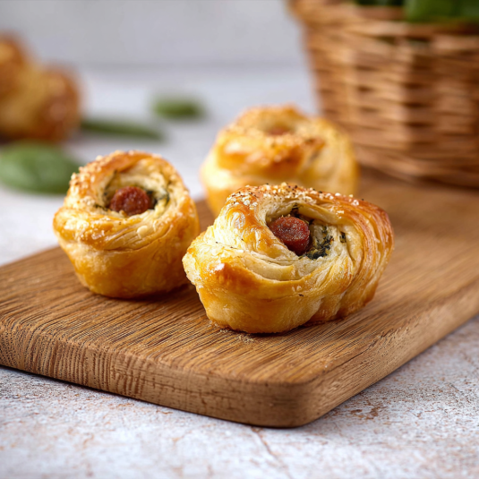 Due cappelletti con salsa di pollo e verdure.