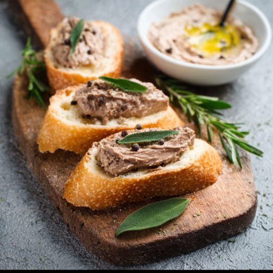 Panini con salmone e guarnizione di erbe.