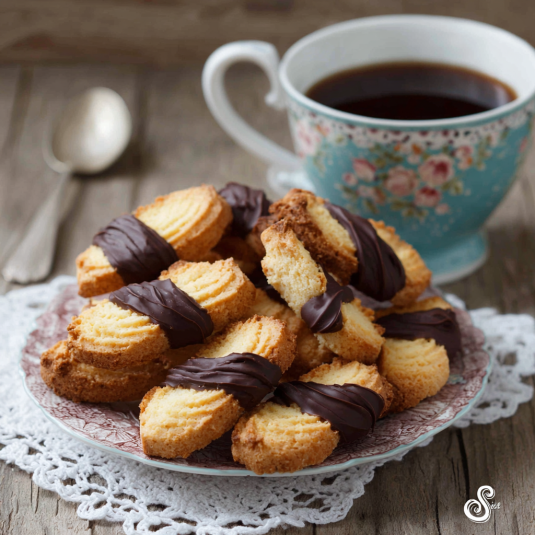 Piatti con cioccolato e crema.