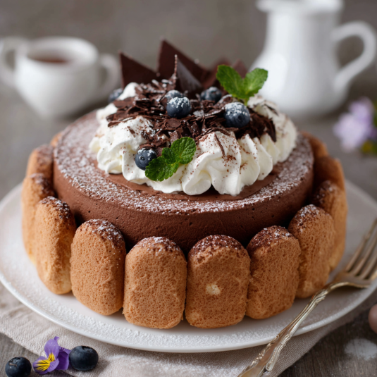 Un dolce con crema e frutta.