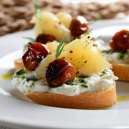Piatti con frutta e formaggio.