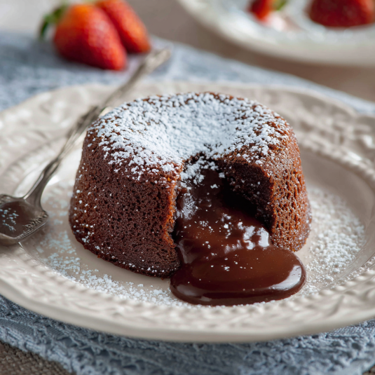 Cake con caramel e strawberry.