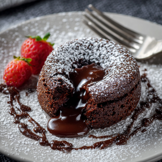 Un dolce con crema e strawberry.
