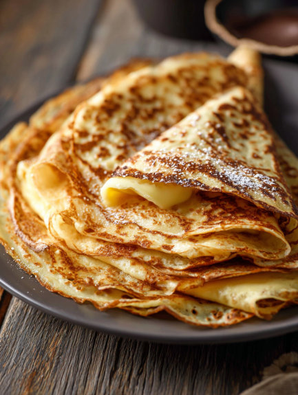 Pancakes con burro e cannoli.