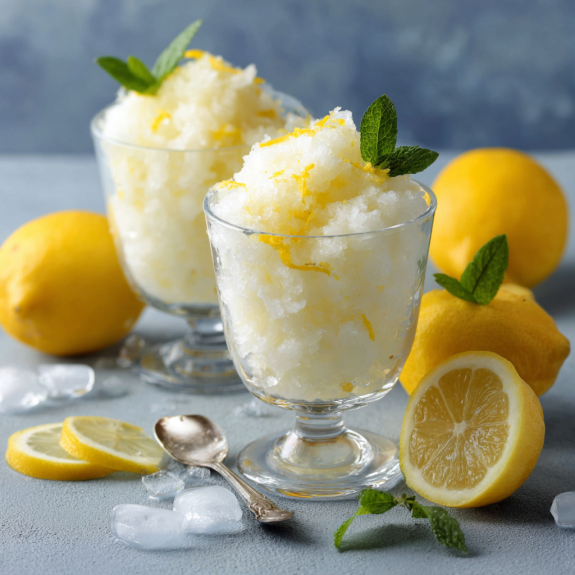 Due bicchieri di gelato con le foglie di menta.