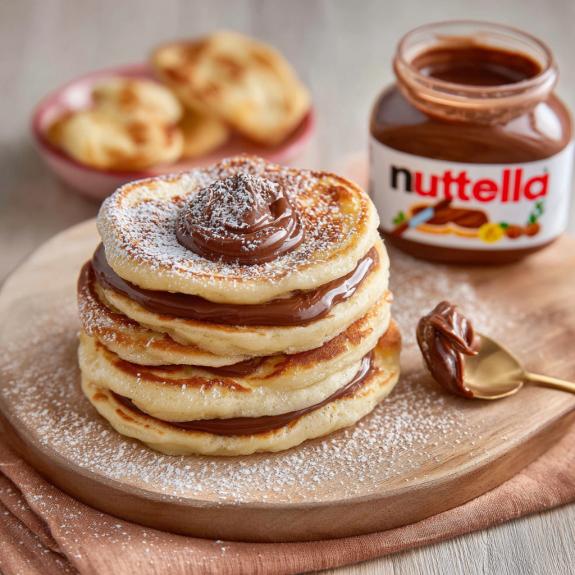 Pancake con chocolate e nocciole.