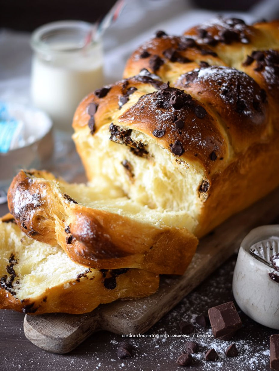 Une baguette de chocolat avec des noix et des chocolats sur le dessus.