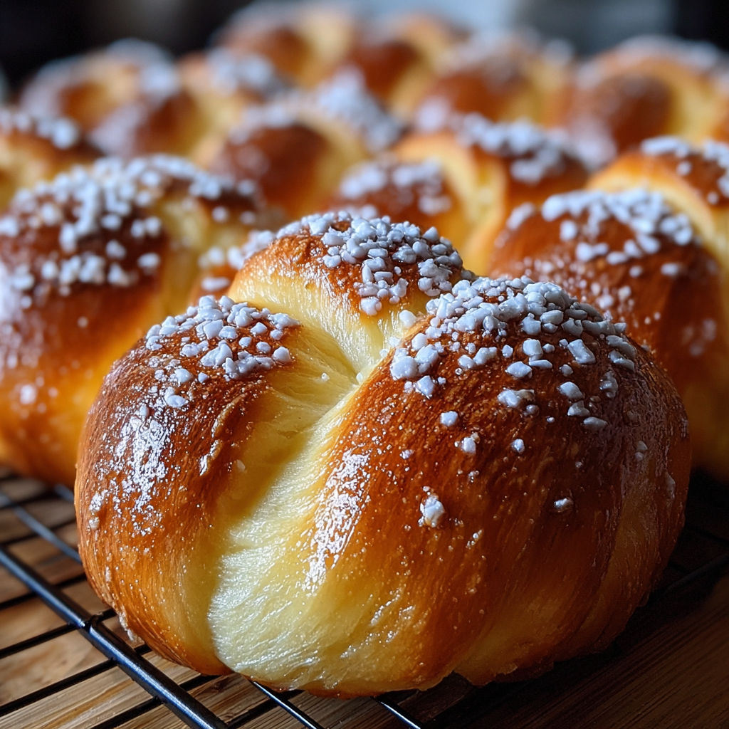 Une pile de brioches sucrées, prêts à être cuits.
