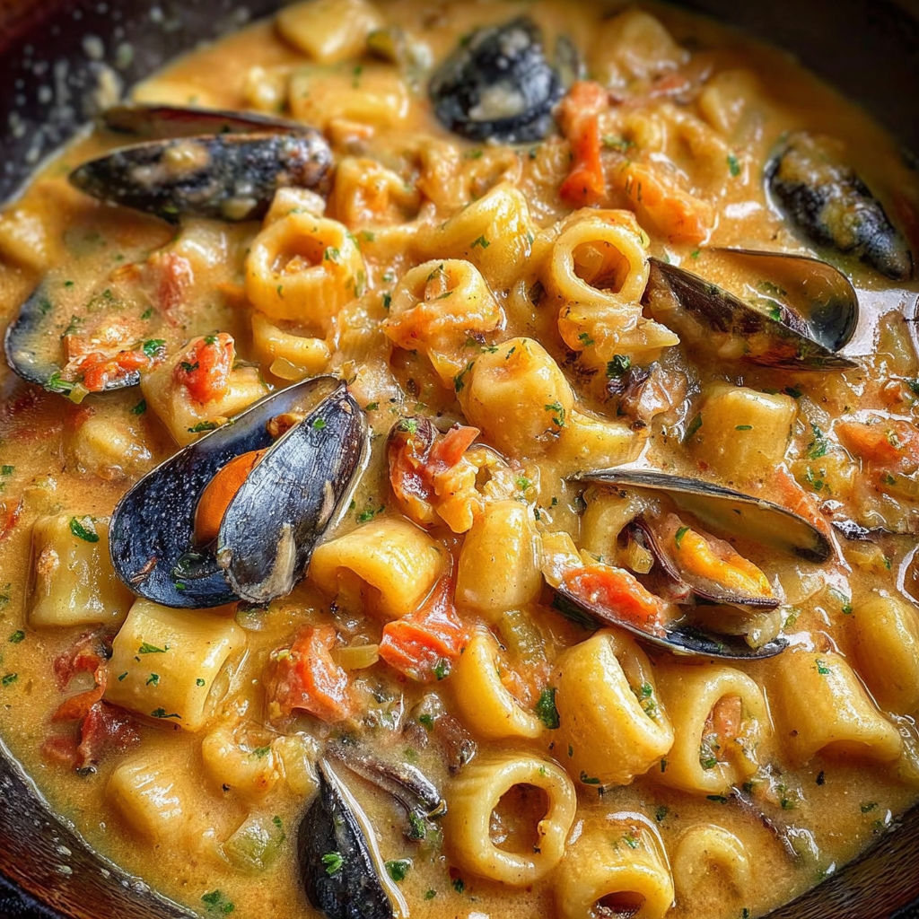 Une recette de Pasta patate e cozze di Cannavacciuolo, Altro che fagioli est servie dans un bol.