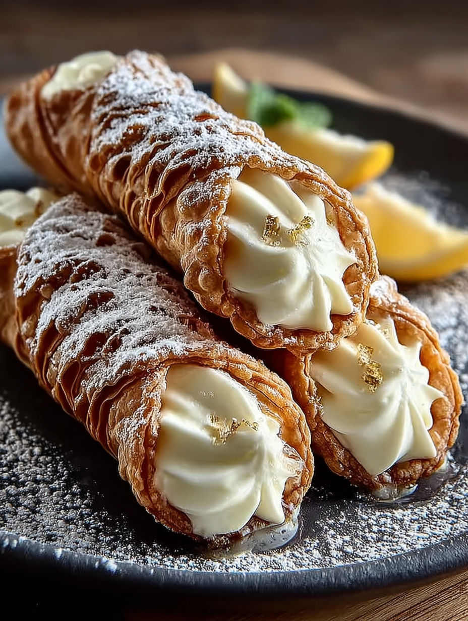 Une délicieuse crêpe sucrée recouverte de neige de sucre et de beurre d'argent, accompagnée d'un citron.
