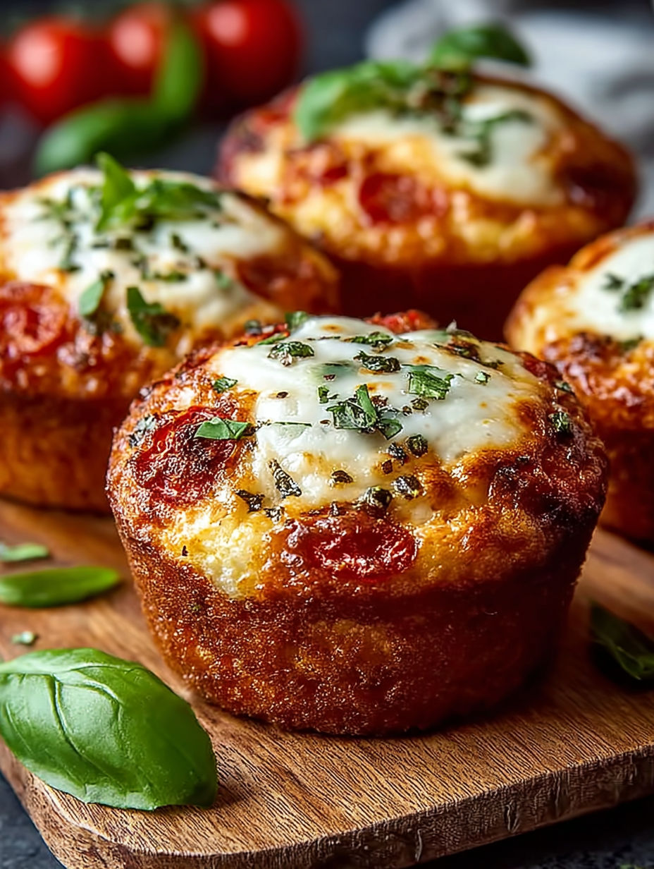 Une recette de mini pizzas avec des herbes et des tomates.