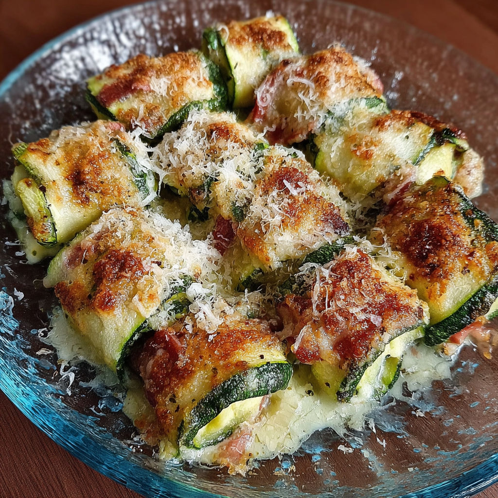 Une recette de zucchini al forno avec des herbes et des fromages.