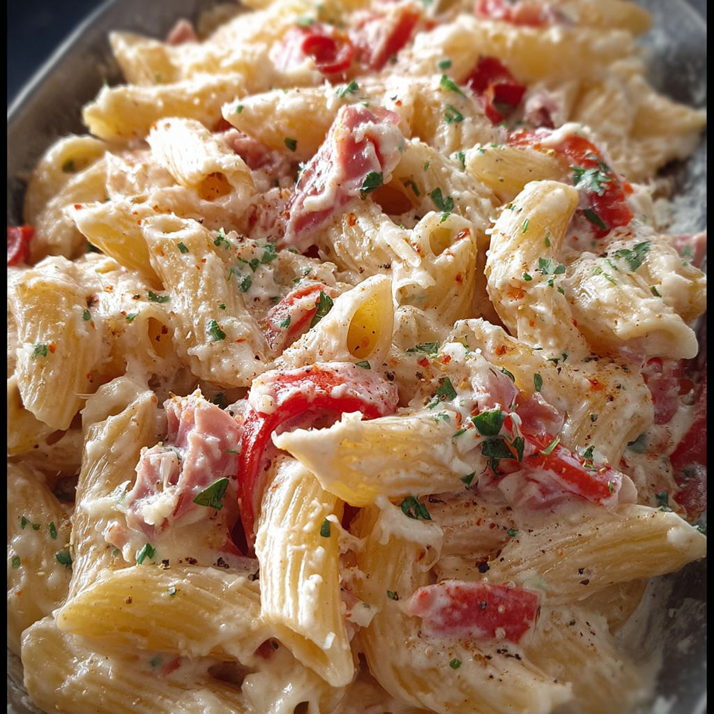 Une recette de macaroni aux tomates et aux herbes.