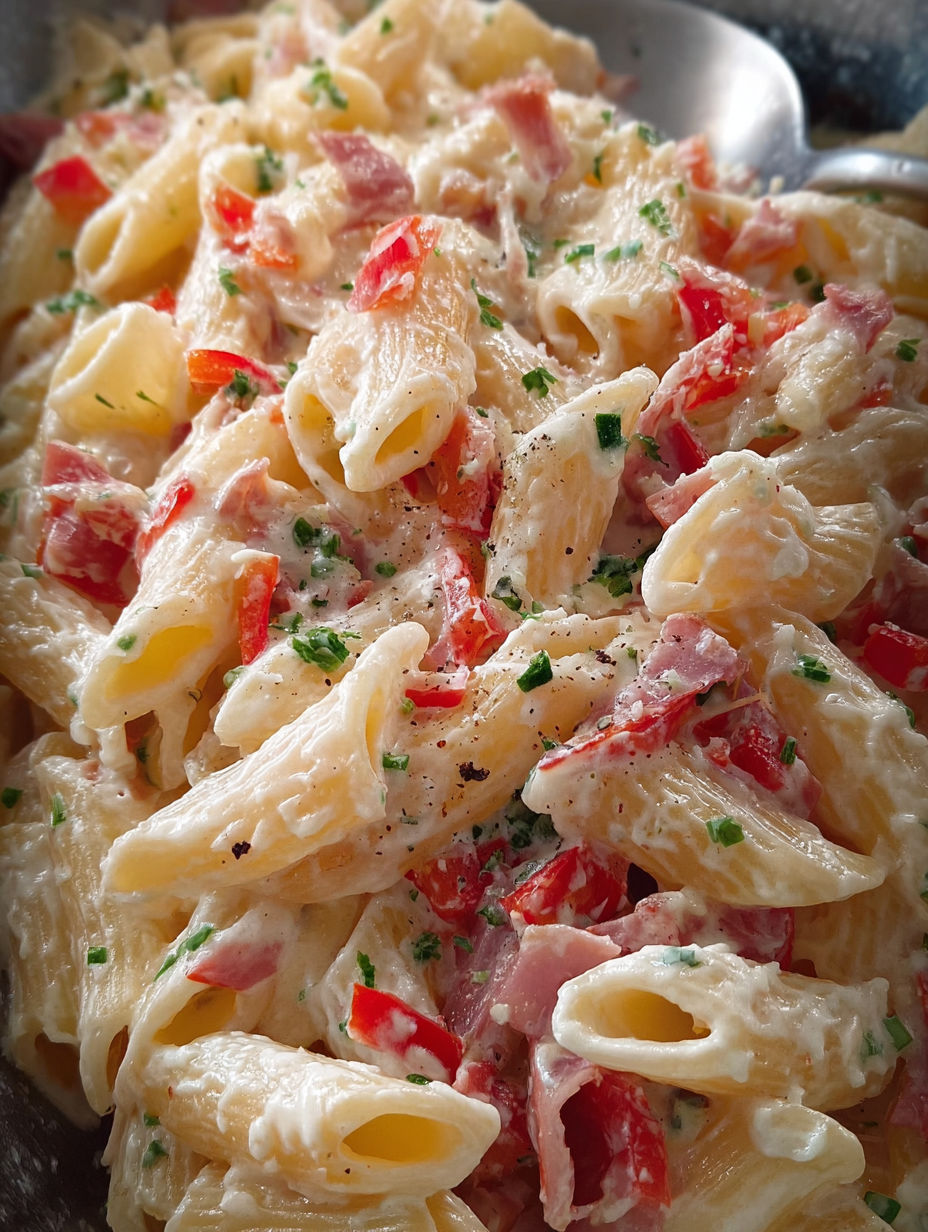 Une recette de macaroni aux tomates et aux herbes.