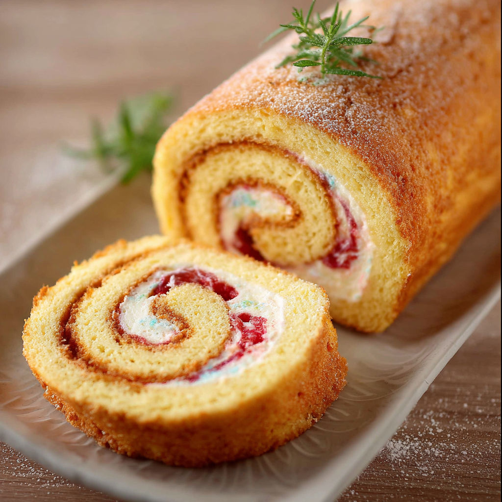 Une portion de Rotolo giapponese sur un plateau.