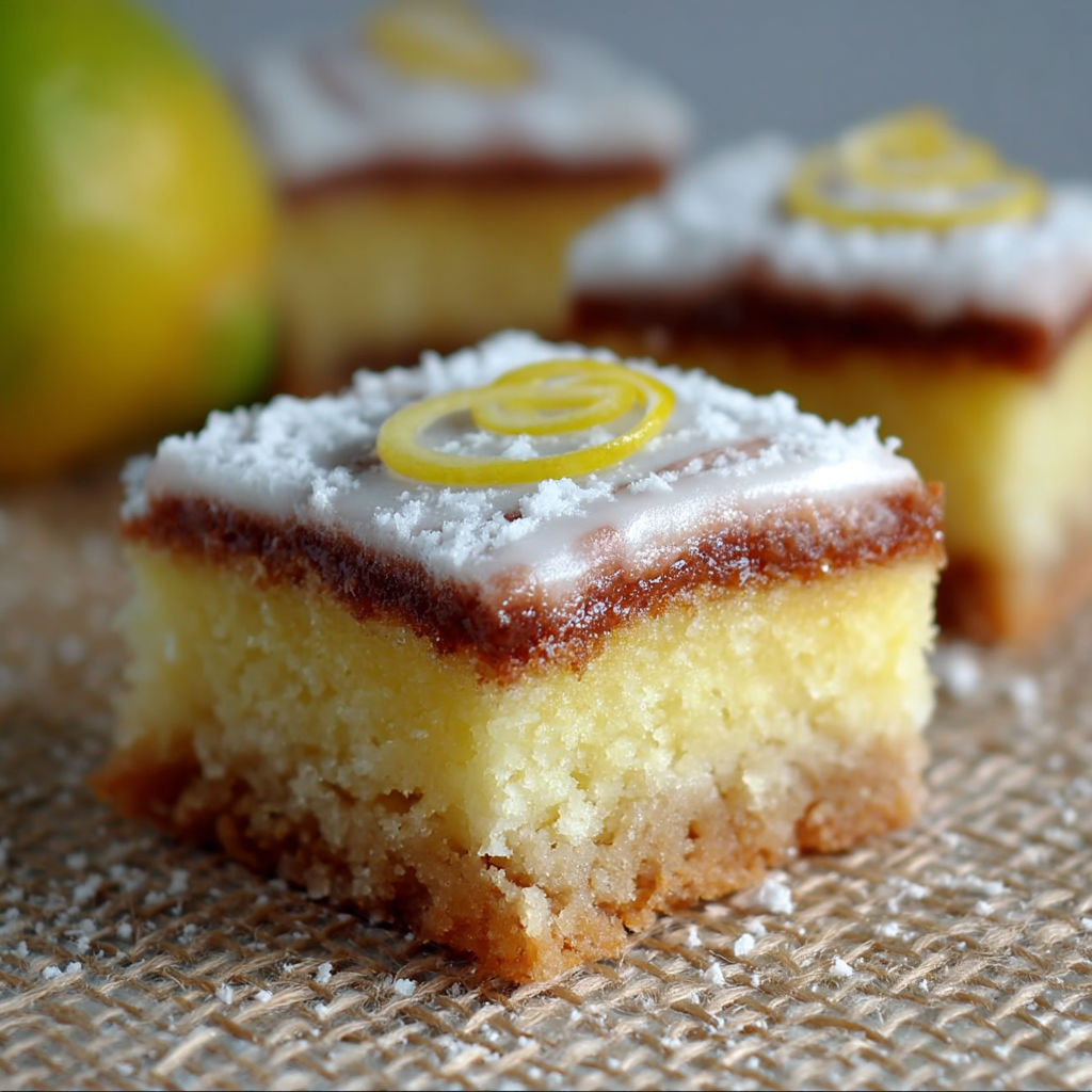 Une tarte aux citrons et aux amandes, avec une garniture de citron et de beurre de cacahuète, est servie sur un plateau.