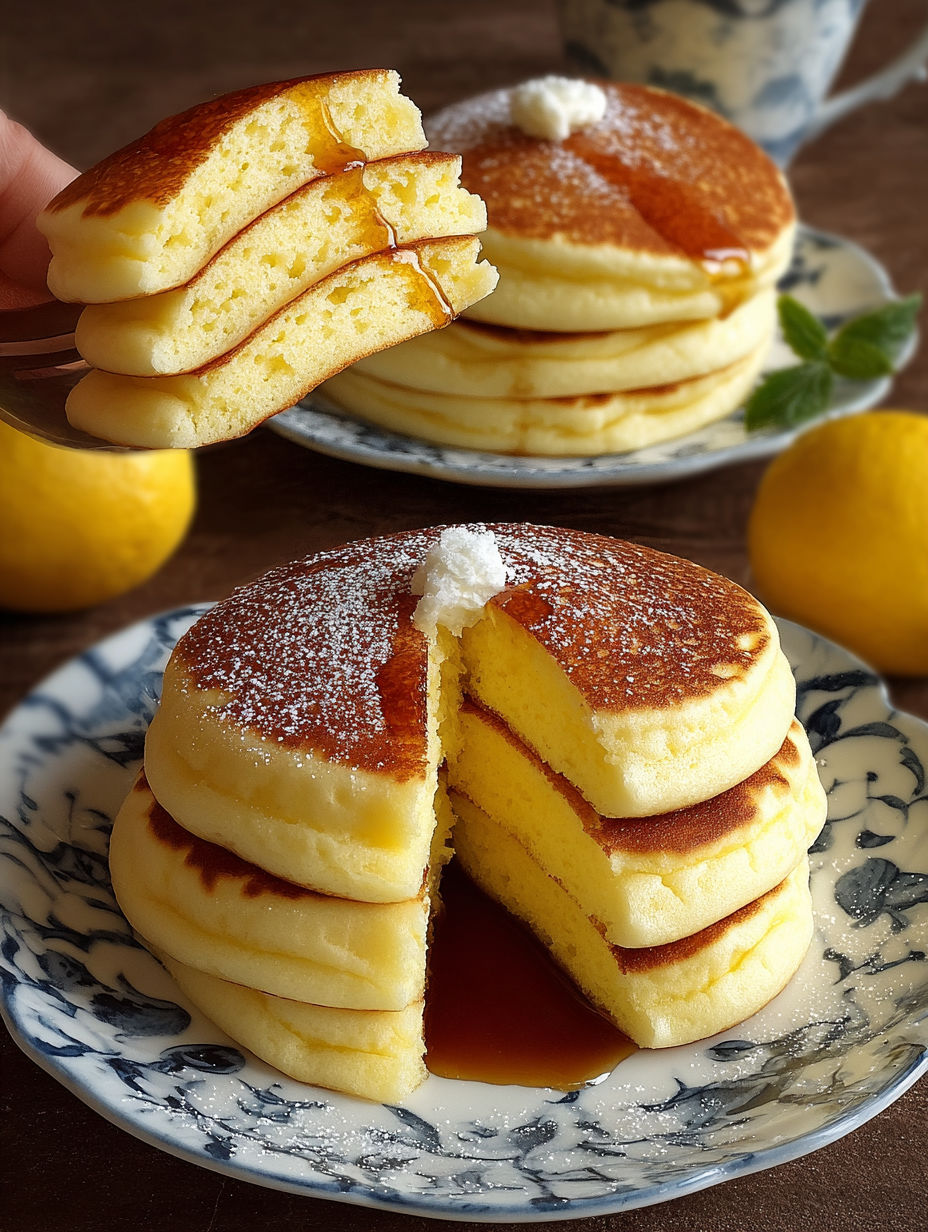 Une nouvelle recette préférée pour une collation légère et savoureuse: des pancakes au citron avec du yaourt.