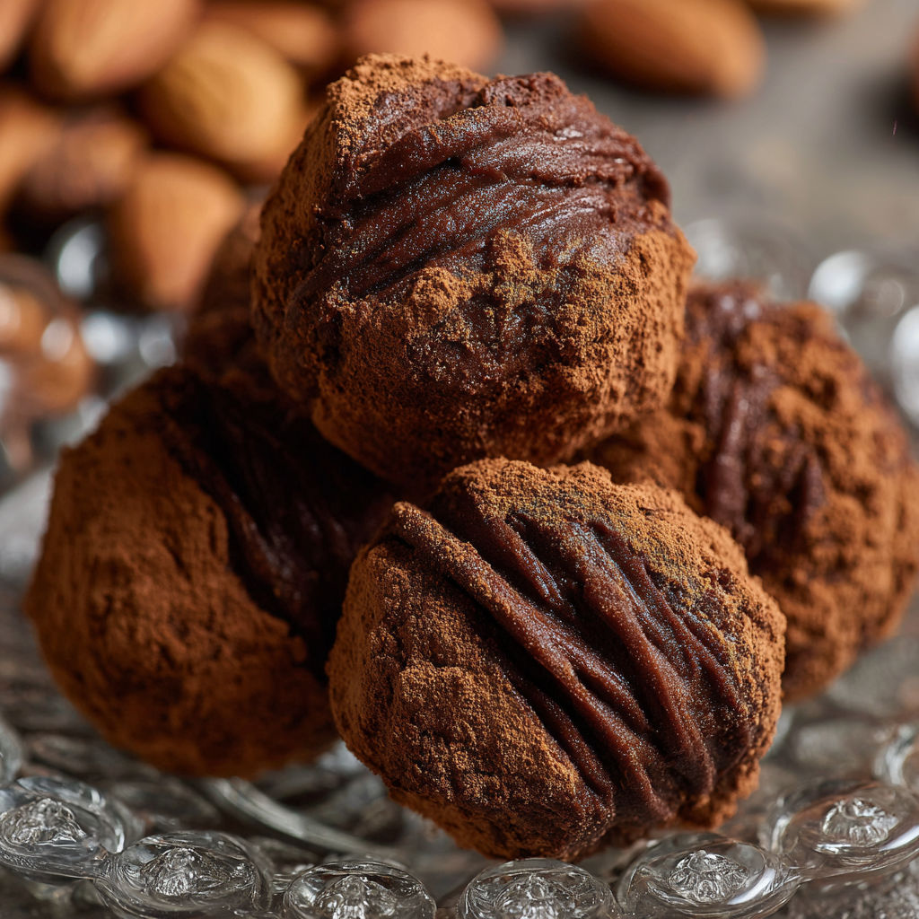 Deserts chocolats avec des noix de coco.