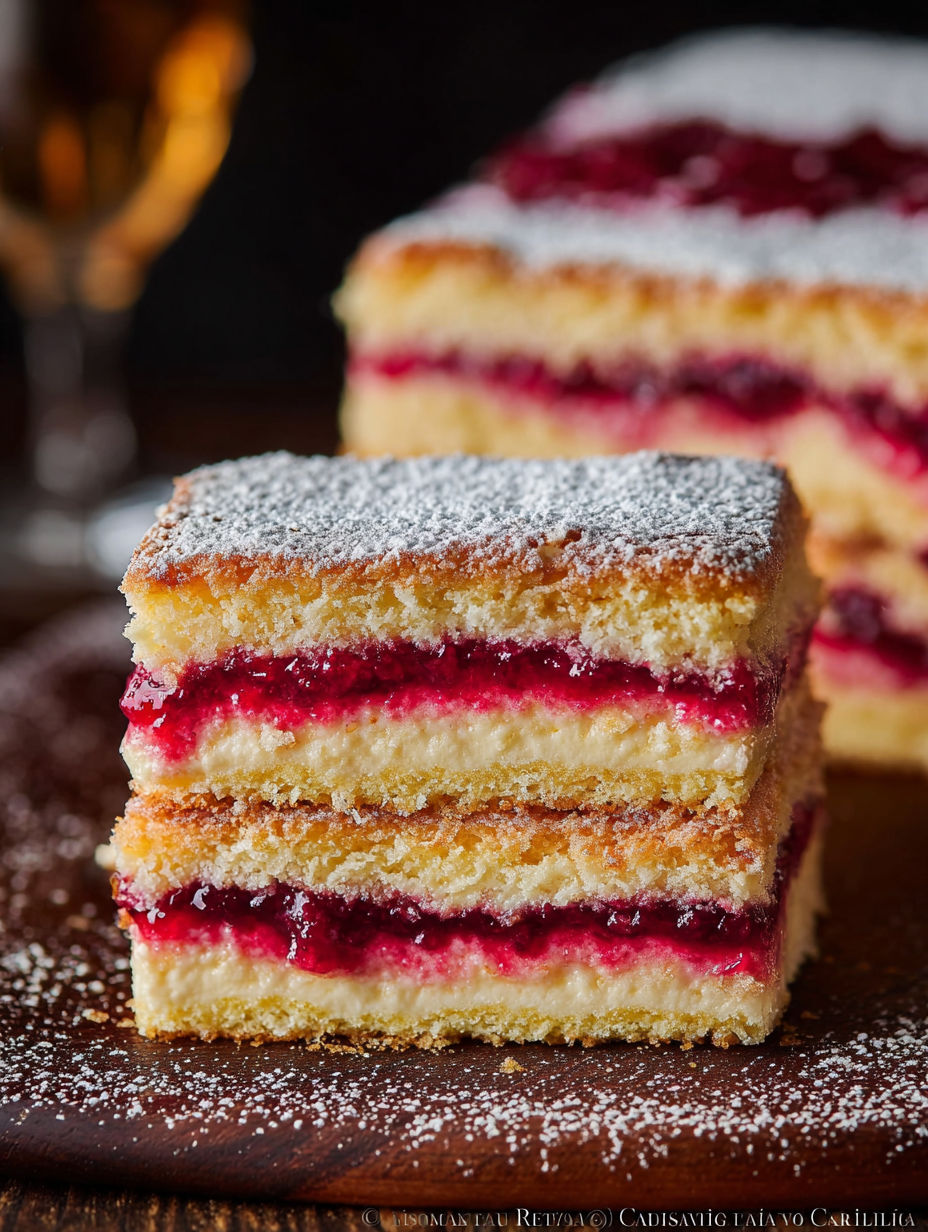Une torta diplomatica classique est servie sur un plateau.
