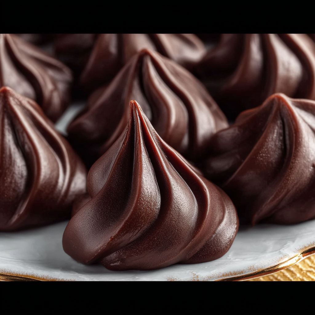 Chocolats en forme de crêpes, cuits et prêts à être mangés.