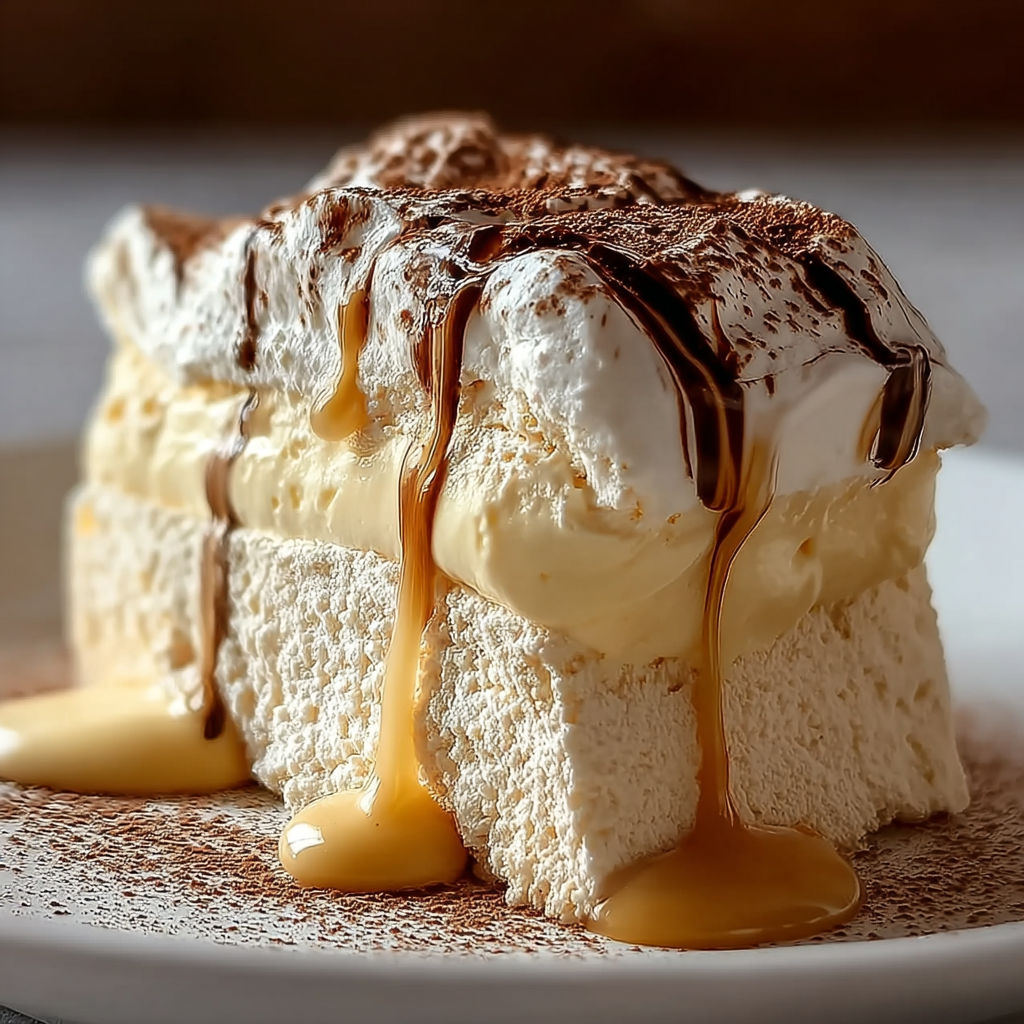 Une tarte aux crêpes et crème caramel sur un plateau.
