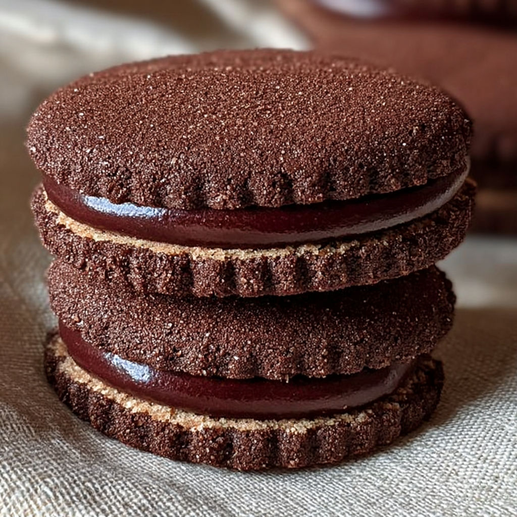 Deserts de chocolat sur un tissu.