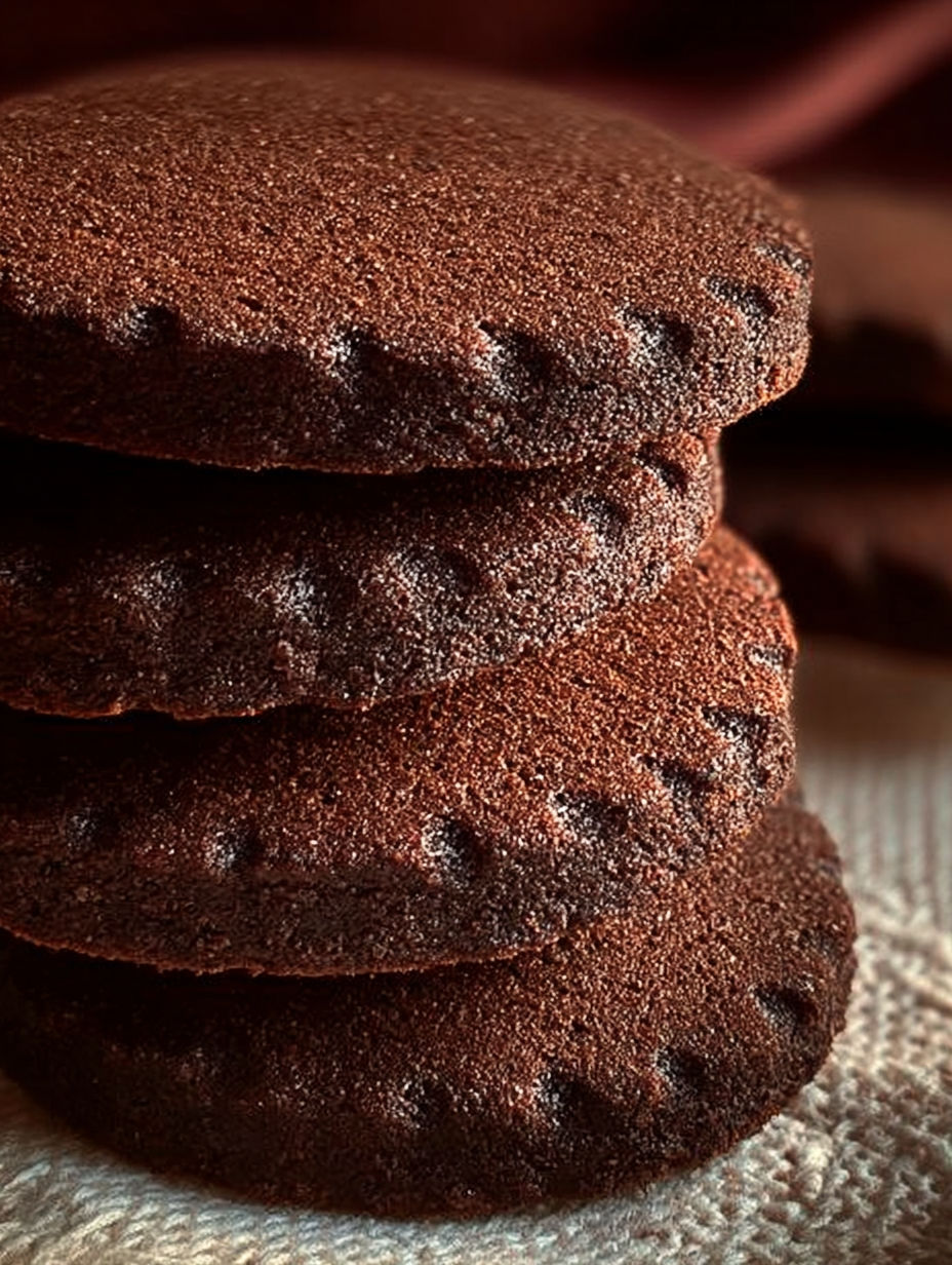 Une pile de biscuits de chocolat.