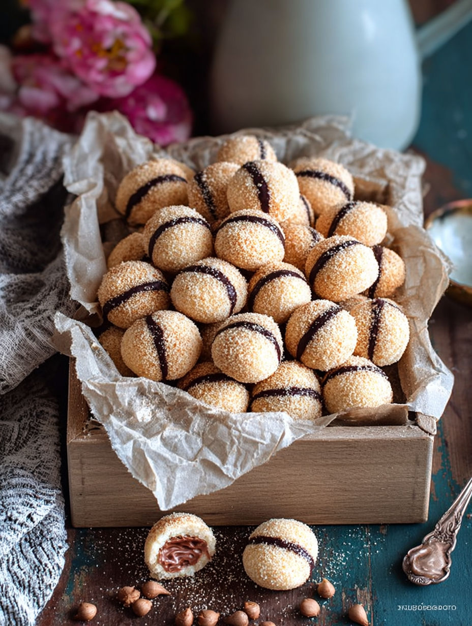 Une boîte contenant des gâteaux de chocolat et de café.