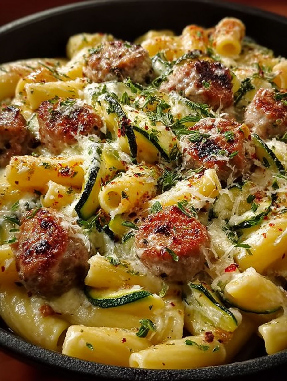 Une recette de macaroni aux légumes verts et sauce parmesan.